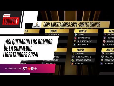 ¡SE DEFINIERON LOS GRUPOS DE LA CONMEBOL LIBERTADORES 2024! Volvelo a ver por #ESPNEquipoF