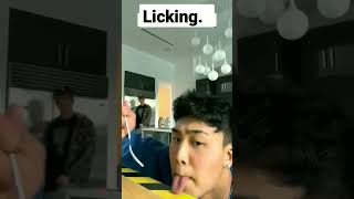 Licking prank on bestfriend.?? #licking licking shoes #shorts