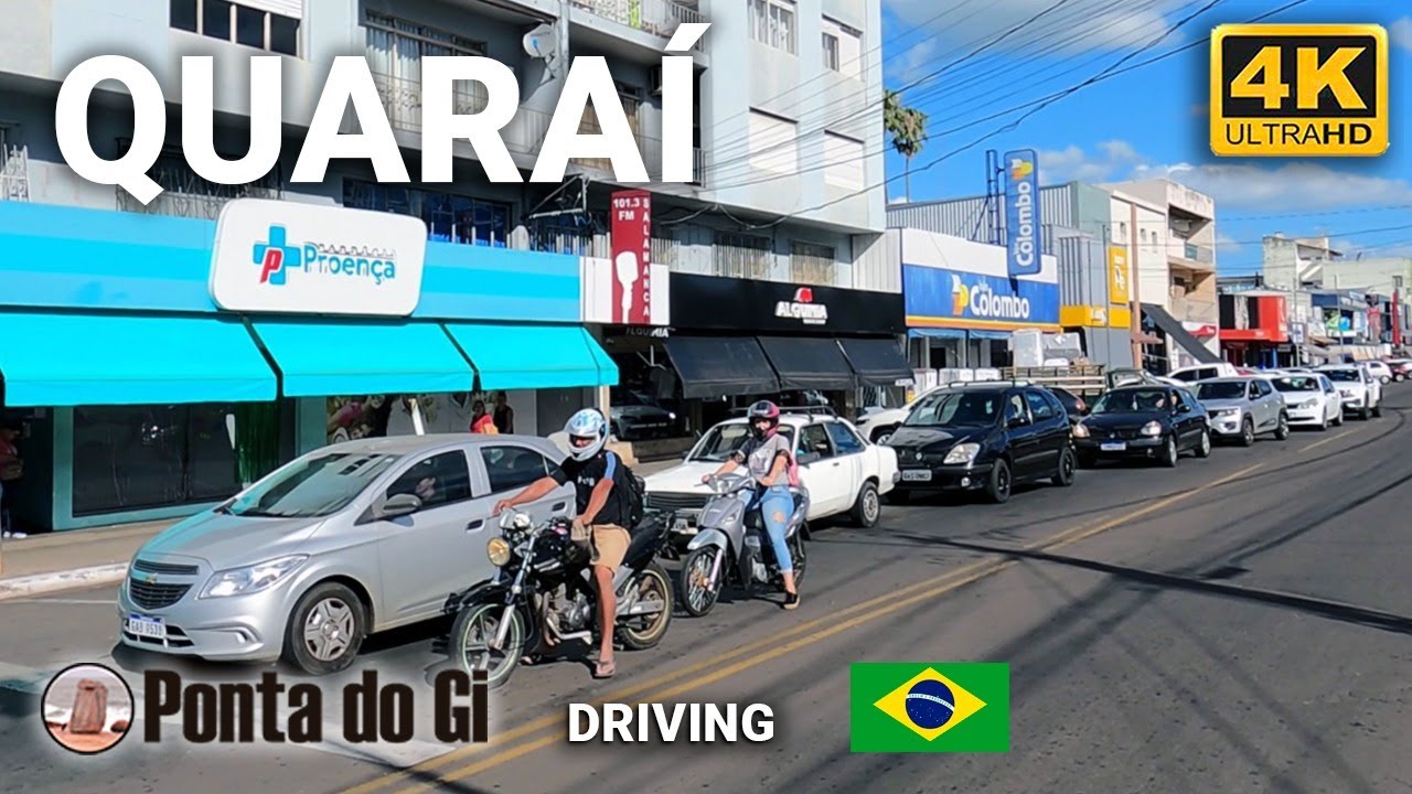 CIUDAD de QUARAI [BRASIL] #driving 4K hasta el PASO FRONTERIZO desde la ...