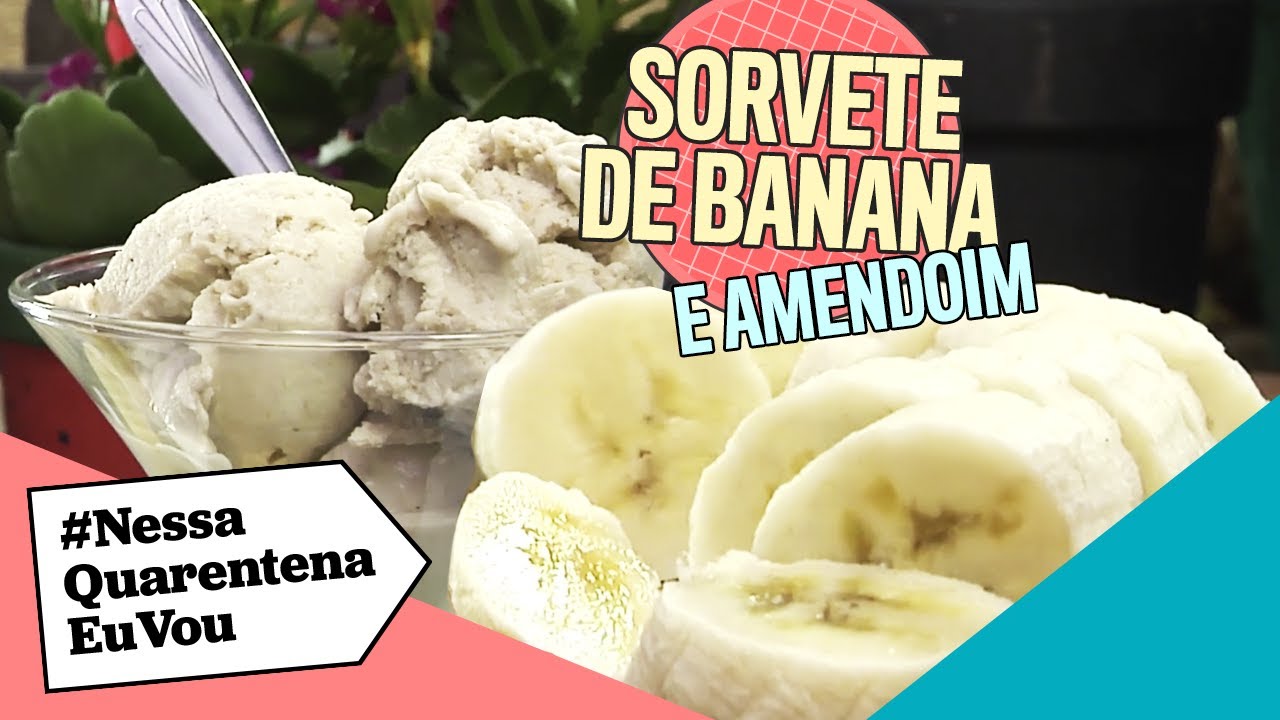 SORVETE DE BANANA COM AMENDOIM | Muito, muito, MUITO fácil!