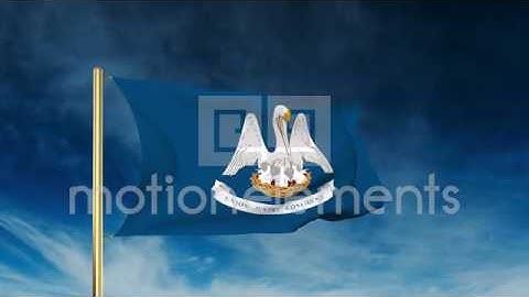 Louisiana Flag Slider Style. Waving In The Win With Cloud Background Animation Stock Animation