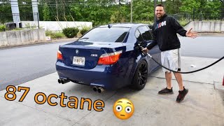 Putting regular gas in my BMW M5! Did the V10 like it?