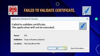 Failed to validate certificate  The application will not be executed - EWA screenshot 4