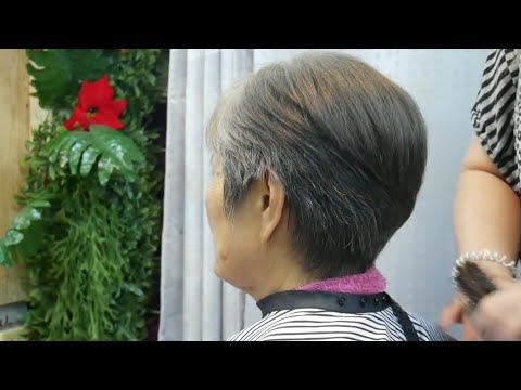 short haircut tutorial ซอยผมสั้นทรงผู้สูงอายุ