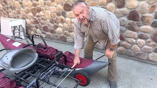Built in transport (wheels) for pontoon kick boat. My how to video