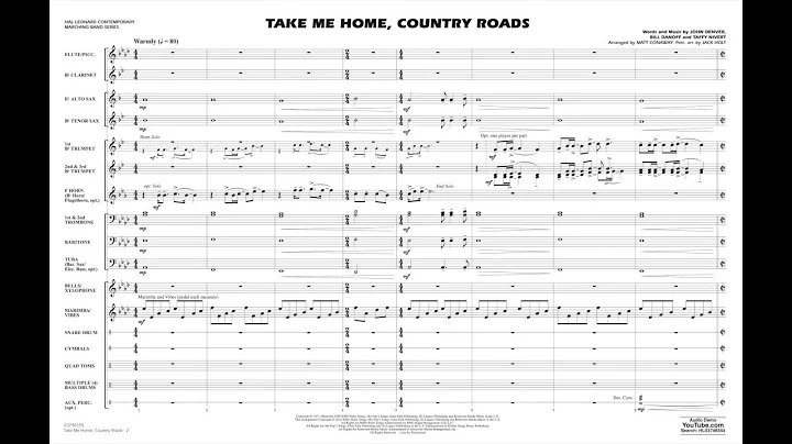 Take Me Home, Country Roads arranged by Matt Conaway