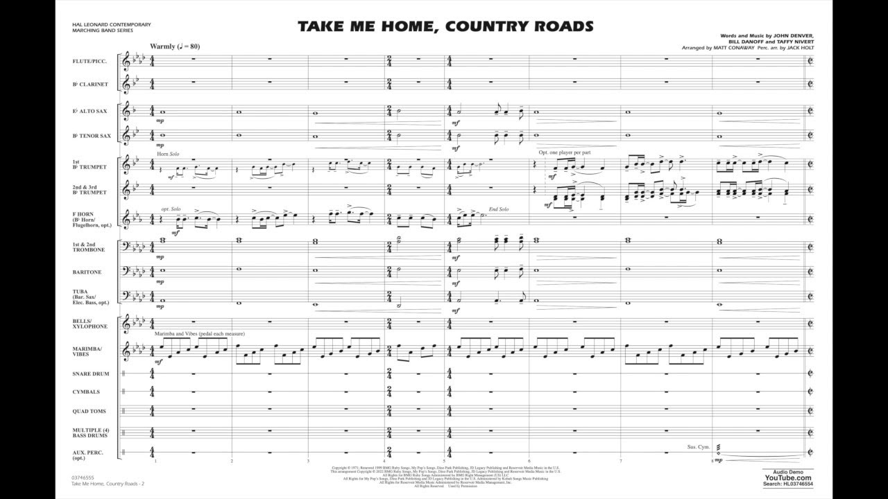 Play Take Me Home, Country Roads Music Sheet