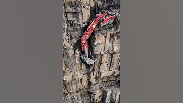 How these excavators go down the mountain? #excavator #mining #mountains #digger #shorts #ai #aiart
