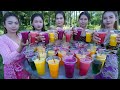 How to make fresh juice fruit recipe and eat with my family - Amazing video