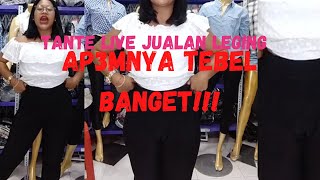 Tante live jualan legging ketat Ap3mnya tebel