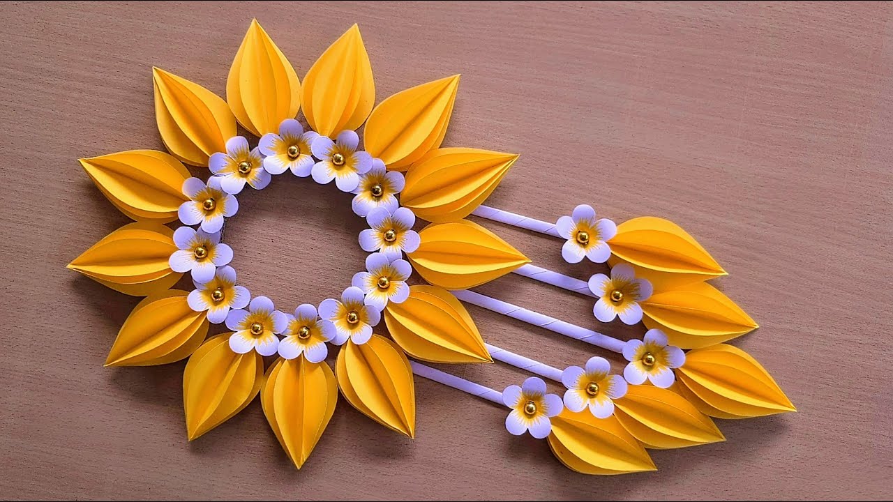 🌼New! Easy Paper Wall Hanging Ideas | Paper Home Decor | Flower Wall Hanging using A4 paper sheet