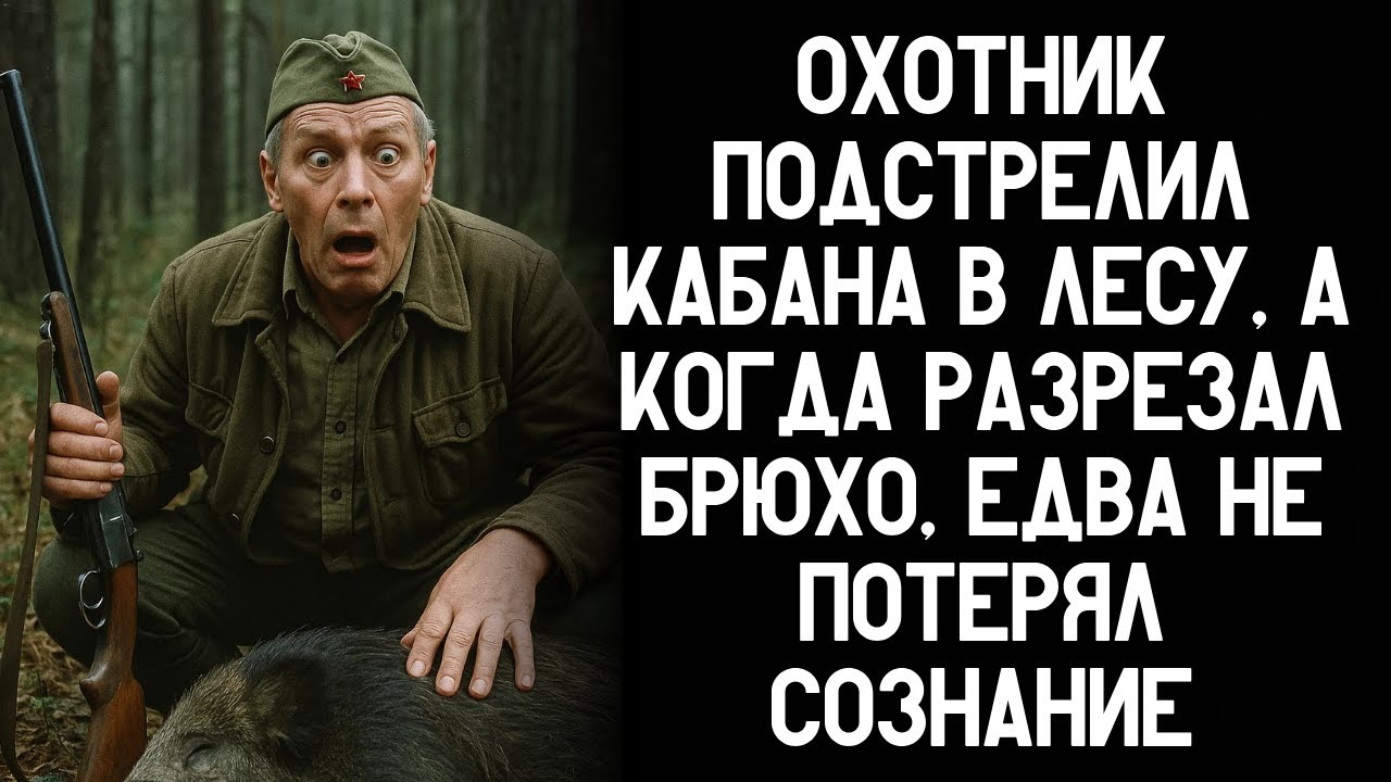 Охотник подстрелил кабана в лесу, а когда вскрыл брюхо, едва не потерял сознание