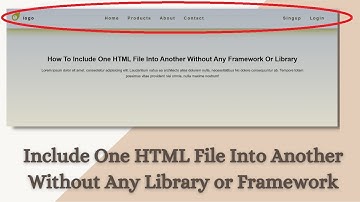 How to Include one HTML file into Another without any Framework or Library | HTML CSS JS Project