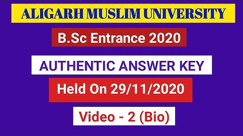 AMU Entrance B.Sc 2020 Answer Key