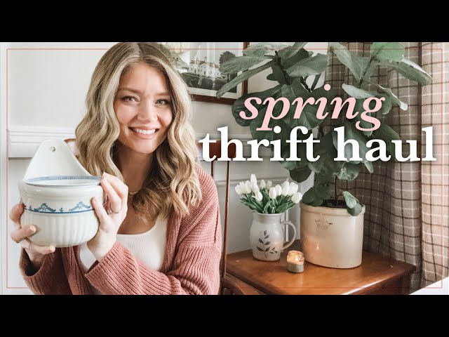 Beautiful + Affordable Spring Cottage Thrift Haul 2024 class=