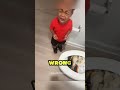 little boy helps his dad