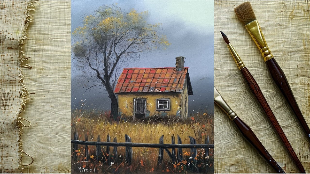 Kulübe Akrilik Boya /Landscape Acrylic Painting