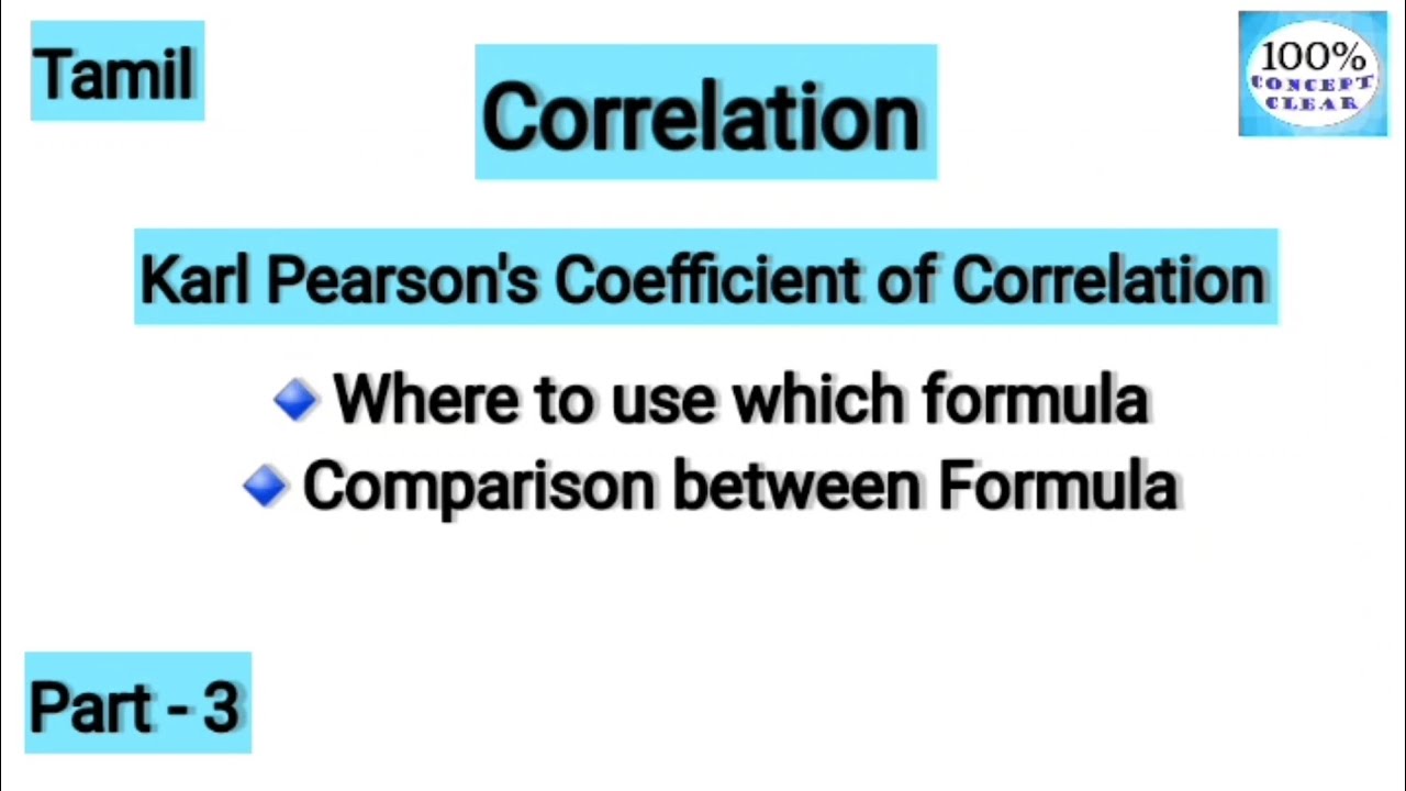  part 3 karl pearson s co efficient of correlation formula