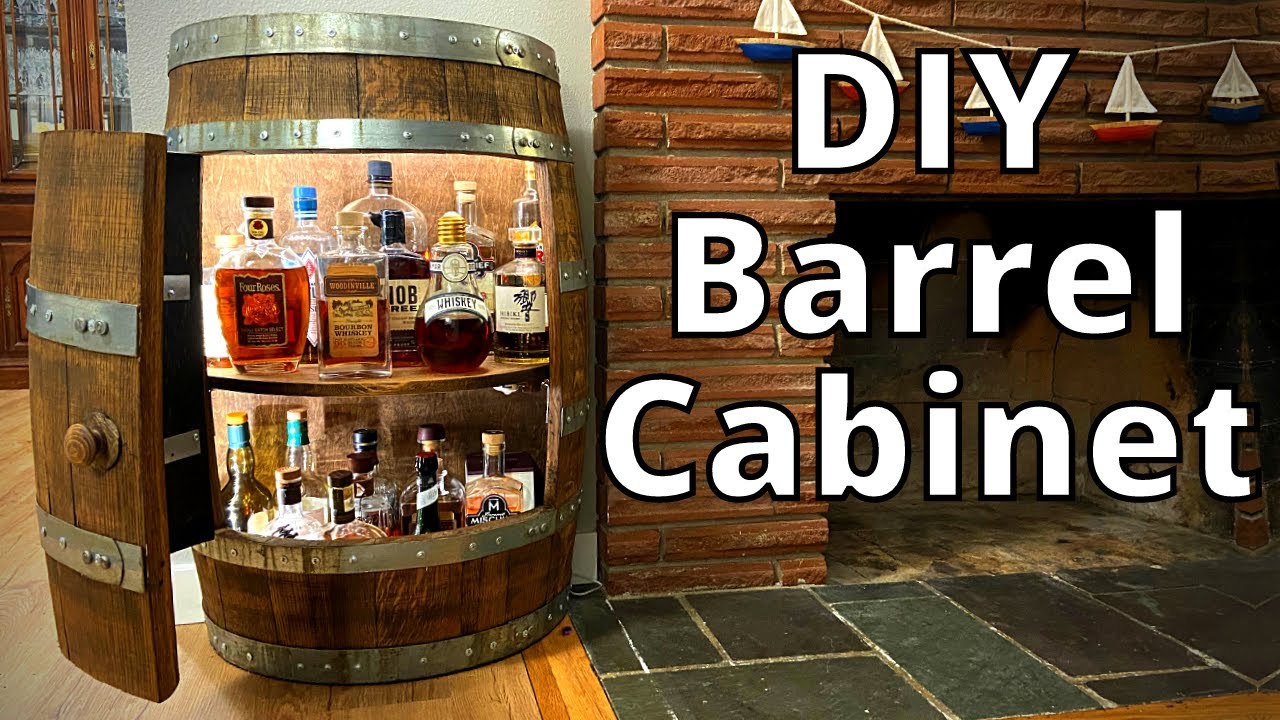 How To Build A Barrel Cabinet Bourbon, Wine Barrel Liquor Cabinet Diy