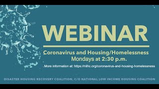 November 9: National Call on Coronavirus, Housing & Homelessness