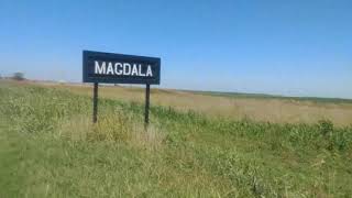 encontramos en la ruta el cartel original de la estación Magdala ex CGBA ramal G5