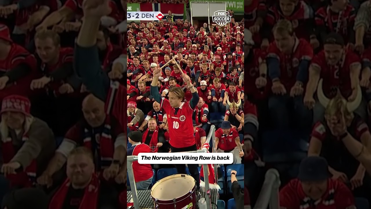 The Norwegian Viking Row is back in action! 🚣‍♀️ #norway #vikingrow #soccer #haaland