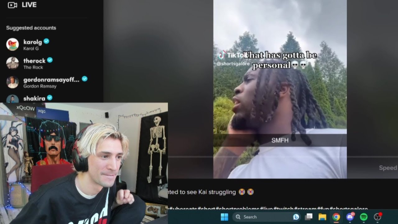 xQc reacts to Kai Cenat being too short to grab his food - YouTube