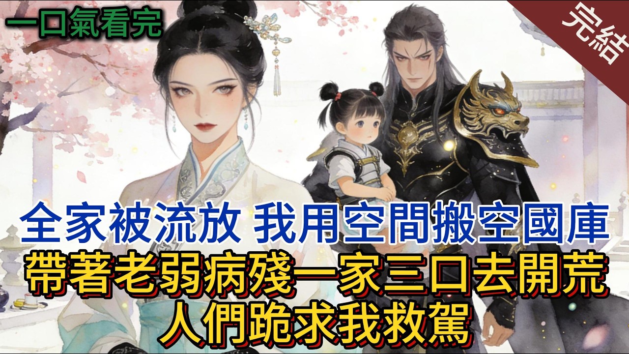 全家被流放，我用空間搬空國庫，帶著老弱病殘一家三口去開荒，人們跪求我救駕#小说推荐 #小说 #完結 #古言 #一口气看完