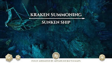 D&D | Pathfinder | Kraken Summoning - Sunken Ship | Animated Battle Maps | Virtual Tabletop