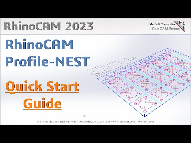 RhinoCAM 2023 Profile-NEST Quick Start