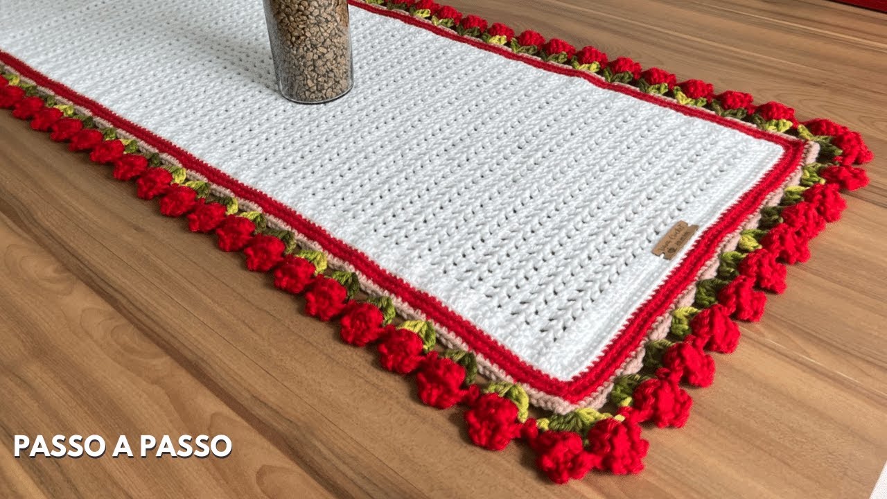 Aprenda a Fazer esse Lindo TRILHO DE MESA TULIPAS - Caminho de Mesa de crochê  - Por Vana Crochet