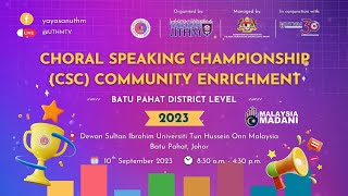 Closing Ceremony of Choral Speaking Championship (CSC) Community Enrichment