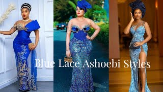 Top Most Beautiful Blue Lace Ashoebi Styles  | Lace Styles 2024