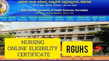 How to apply online for eligibility certificate | Nursing | Rajiv Gandhi University, Bangalore