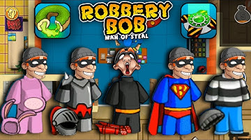 Robbery Bob - All Costumes Funny Video Game Part 11