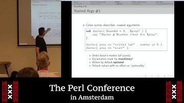 "Function Signatures Compared - Perl6, Perl5.20 and Sub::​Sig‎" - Rolf Langsdorf