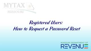 How to Request a Password Reset