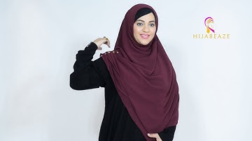 MAROON CHIFFON SIDE PLEATS I HIJABEAZE BY UROOJ