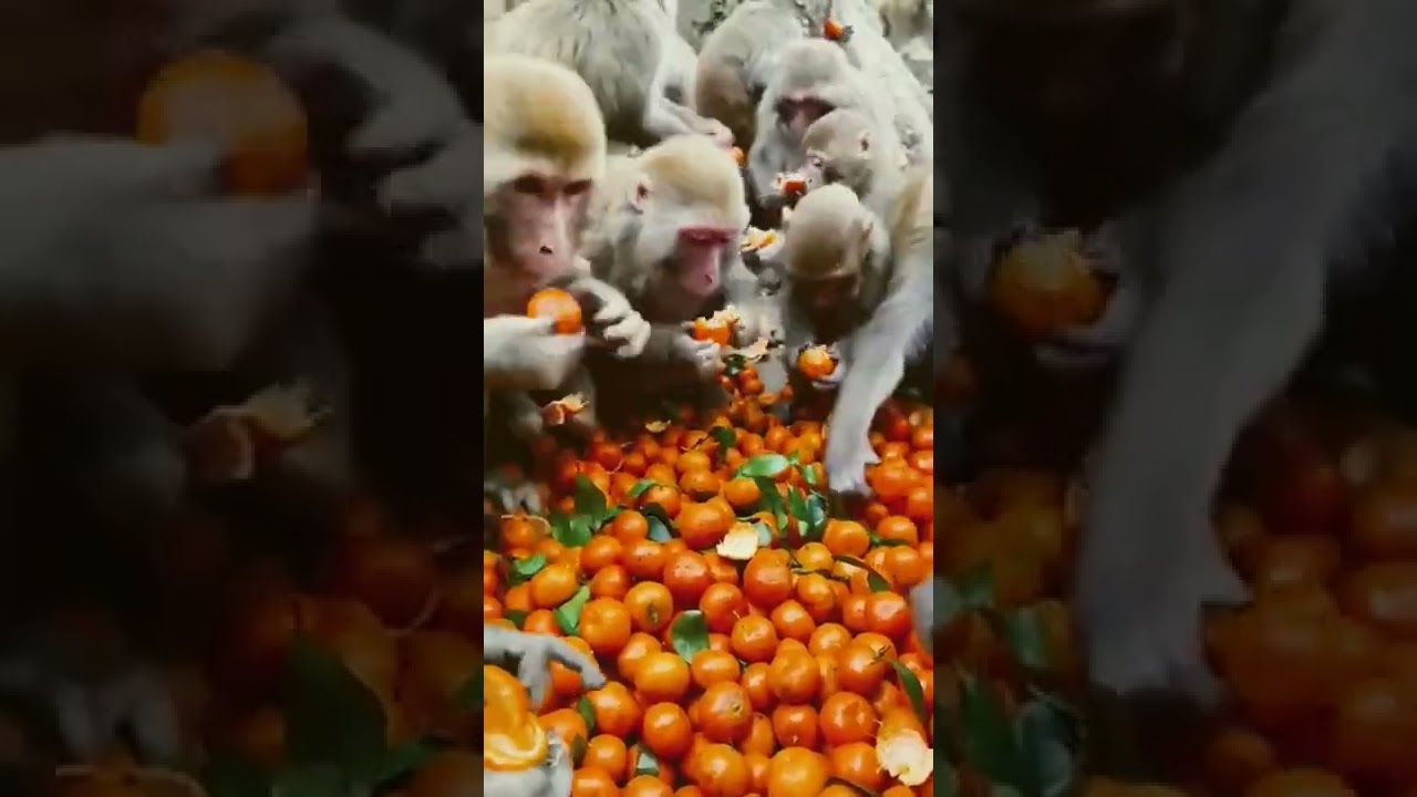 monkey 🙊 eating orange || funny video 