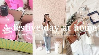 A FESTIVE DAY AT HOME | Cosy vibes & Christmas haul
