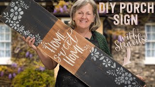 How to Use Stencils to Paint Porch Signs