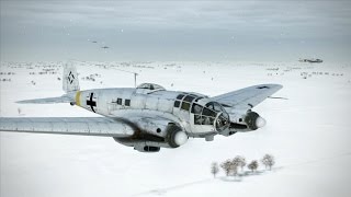 IL2 Battle of Stalingrad : LaGG3 intercepts Heinkels, Snowing