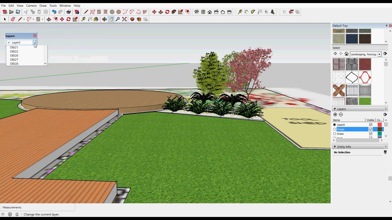 Use the free version of SketchUp to model landscape designs created in gCADPlus - YouTube on Sketchup Garden Design
 id=42593