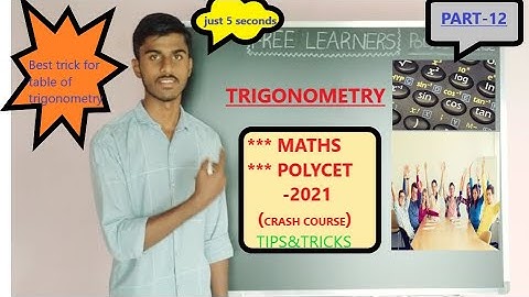 Polycet crash course ||  Maths - "Trigonometry"  Best trick||  Polytechnic Entrance Exam