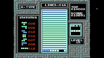 My All Time PB In NES Tetris A-Type Level 15 (OG: 10,891)