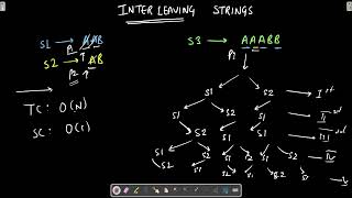 Interleaving Strings || Check if string valid shuffle of two strings 46 || Hindi