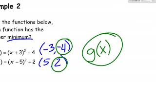 Algebra 1 Unit 7 Lesson 8 Comparing Key Features