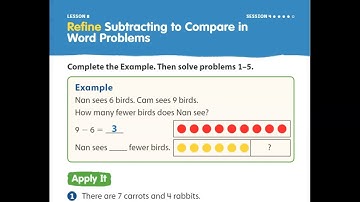 Unit 1 Session 4 Subtract to compare in word problems Math L