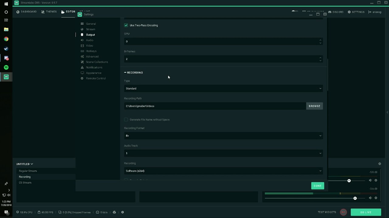 best obs video settings for twitch