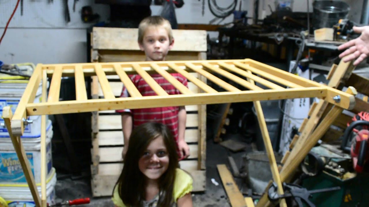Buckrun11 Nov 15 Build It Challenge upcycling/recycling old baby crib into indoor clothesline